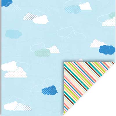Summer Clouds/Diagonals Double-Sided Cardstock Paper - Queen & Co image 0