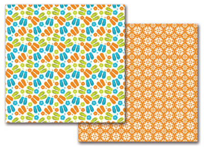 Summer Flip Flops/Summer Flowers Paper Double-Sided Cardstock Paper - Queen & Co image 0