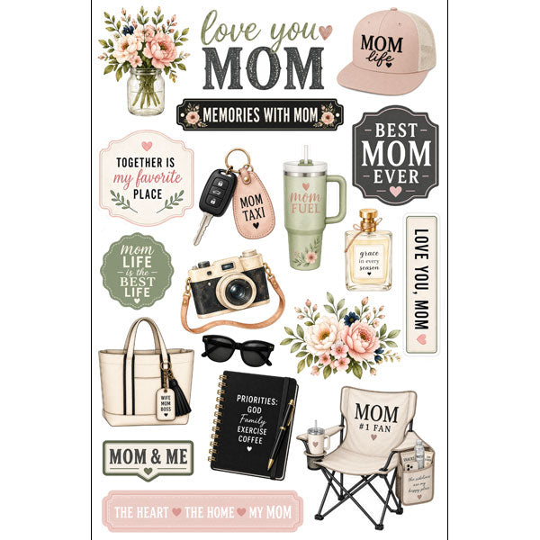 Mom Things Embellishment - Scrapbook Customs