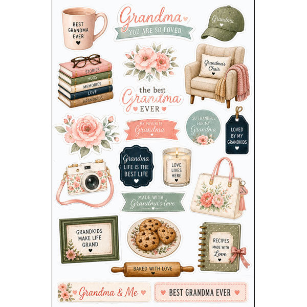 Grandma Things Embellishment - Scrapbook Customs.