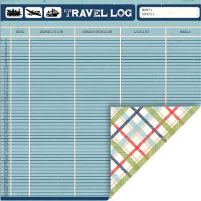 Travel Travelog/Plaid Double-Sided Cardstock Paper - Queen & Co image 0