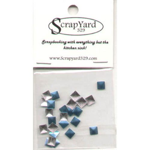 Small Aqua Square Metal Embellishments - Scrap Yard 329 image 0