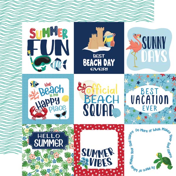 Beach Party 4x4 Journaling Cards Paper - Carta Bella image 0