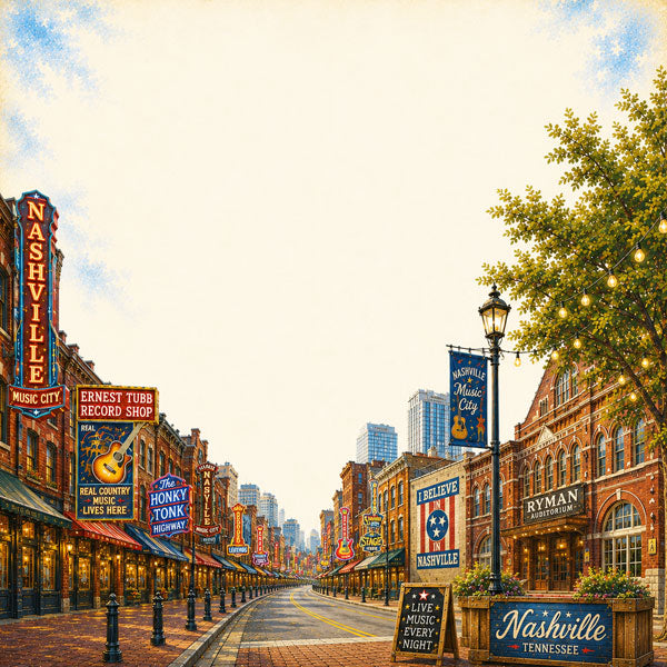Nashville, TN City Postcard DS Paper - Scrapbook Customs