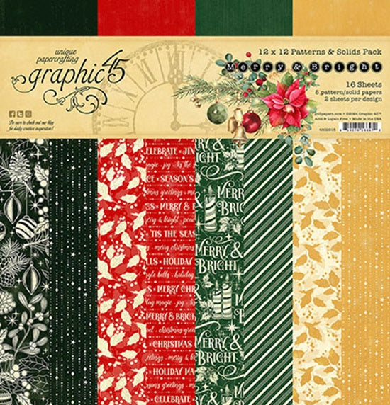Merry & Bright Patterns & Solids Pack - Graphic 45