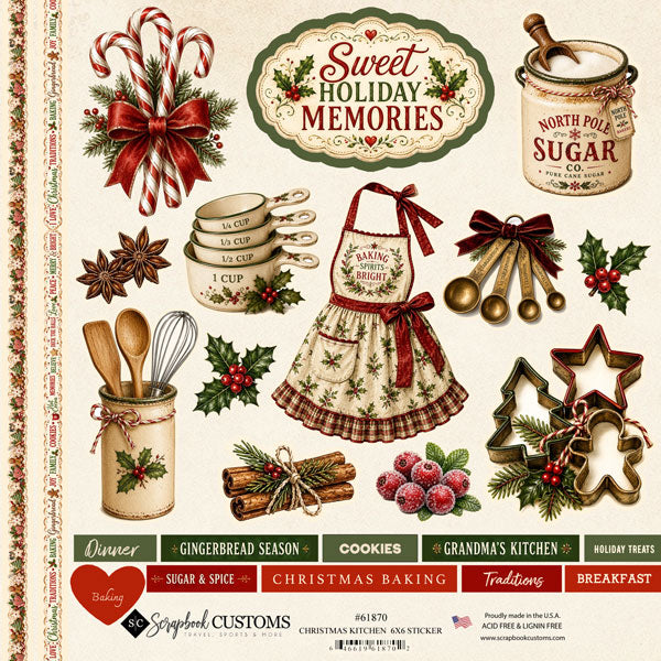 Christmas Kitchen 6x6 Sticker - Scrapbook Customs