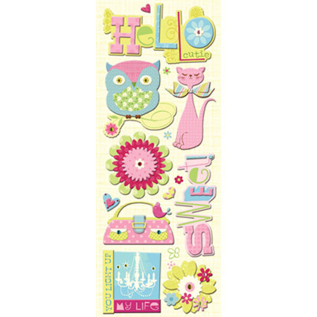 Hello Cutie Self Adhesive Chipboard Sticker/ Brenda Walton - K & Company image 0