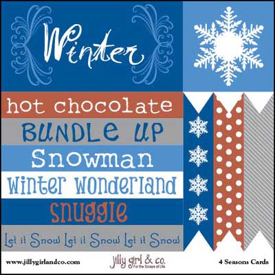 Winter / 6x6 Cut Apart Card / 4 Seasons Collection / Jilly Girl & Co image 0