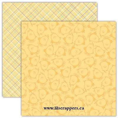 Happy Easter "Easter Chicks" Double-Sided Shimmer Cardstock Paper - Reminisce image 0