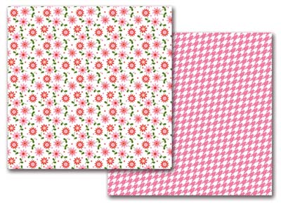 Girl Flowers/Girl Herringbone Double-Sided Cardstock Paper - Queen & Co image 0