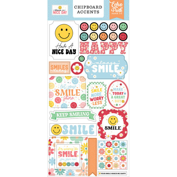 Have A Nice Day 6x13 Chipboard Accents - Echo Park