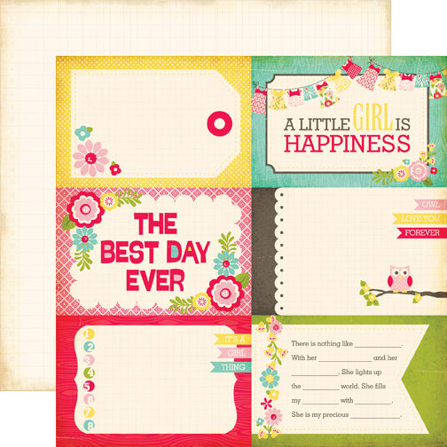 Sweet Girl 4x6 Journaling Cards Paper - Echo Park