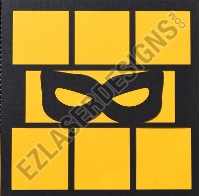 Super Hero Art Mask 2 Piece Overlay / EZ Laser Designs image 0