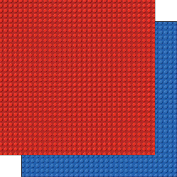 Red & Blue Building Blocks Paper - Scrapbook Customs image 0