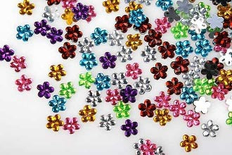 Assorted Clear Rhinestone/Bling Flowers - 50 Per Pack image 0