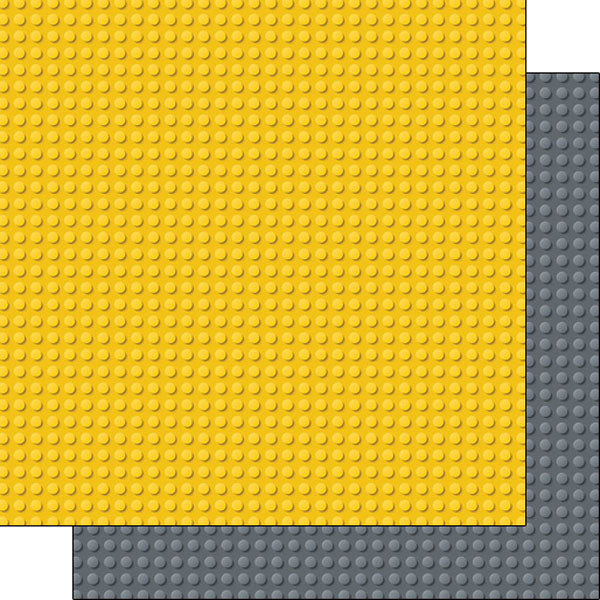Yellow & Grey Building Blocks Paper - Scrapbook Customs image 0
