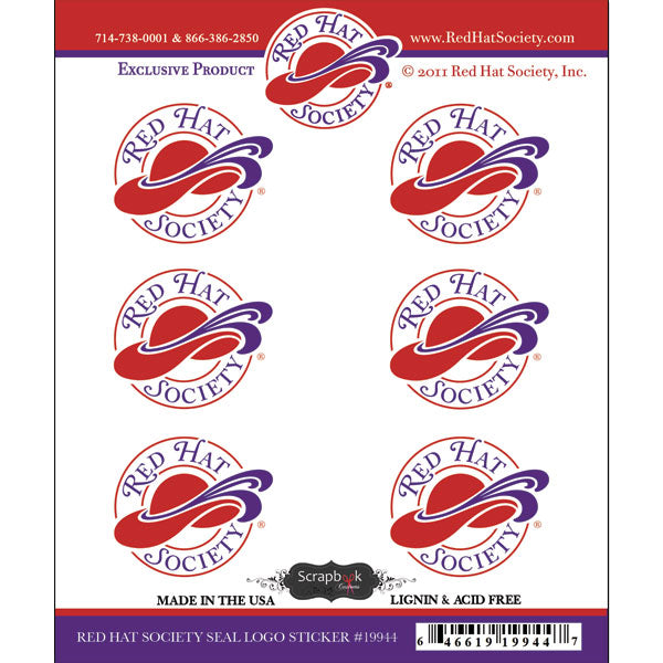 Red Hat Seal Logo Sticker - Scrapbook Customs image 0