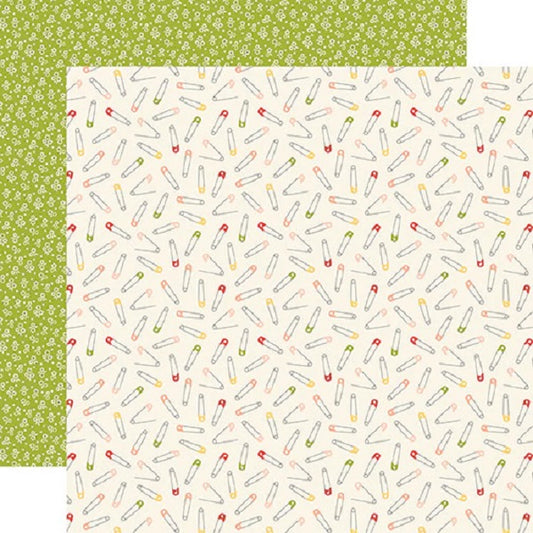 Safety Pins/It's a Girl Paper - Carta Bella image 0