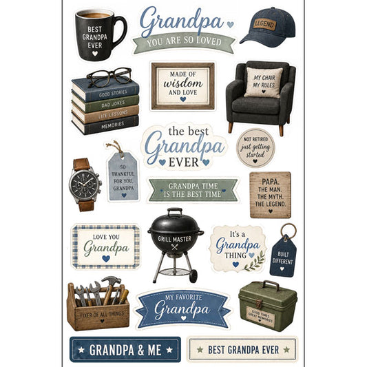 Grandpa Things Embellishment - Scrapbook Customs