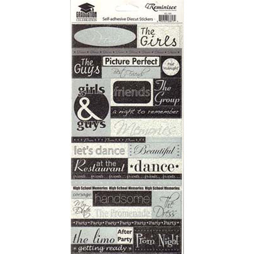 Graduation Celebration-Prom Quotes Glitter Stickers - Reminisce image 0