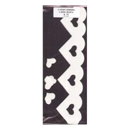 2 Cardstock Die-Cut White Heart Borders Plus 8 Mini Hearts -