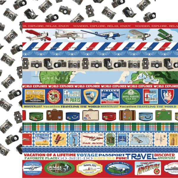 Travel Strips Paper/Our Travel Adventure - Carta Bella image 0