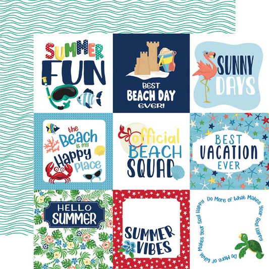 Beach Party 4x4 Journaling Cards Paper - Carta Bella image 0