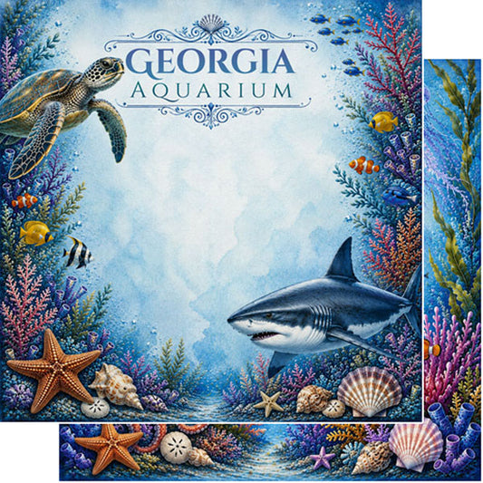 Aquarium Sea Paper (WITHOUT THE WORD GEORGIA)  - Scrapbook Customs