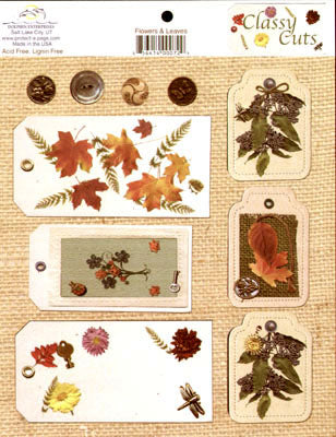Flowers &amp; Leaves Classy Cuts Tags by Dolphin Enterprises image 0