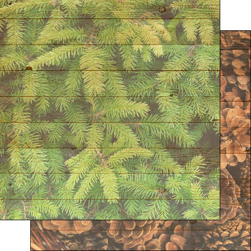 Pine Tree/ Cone Background Paper - Scrapbook Customs