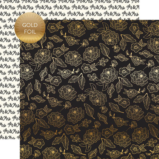 Gold Floral with Gold Foiled Accents Paper - Echo Park image 0