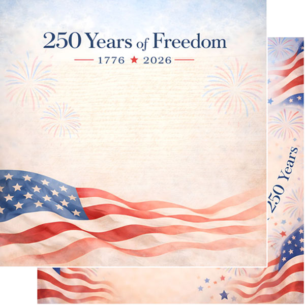 250 Years of Freedom Flags Paper - Scrapbook Customs.