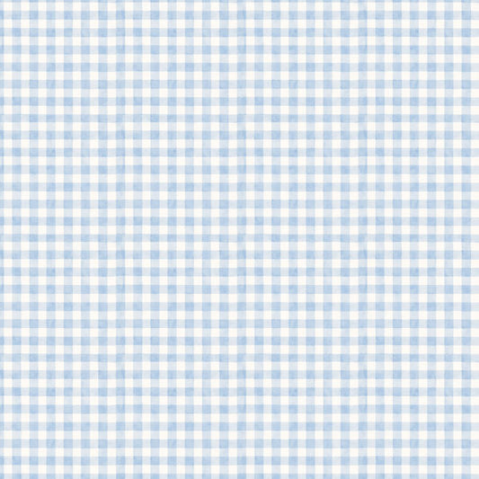 Baby Boy Footprints & Gingham Paper - Scrapbook Customs