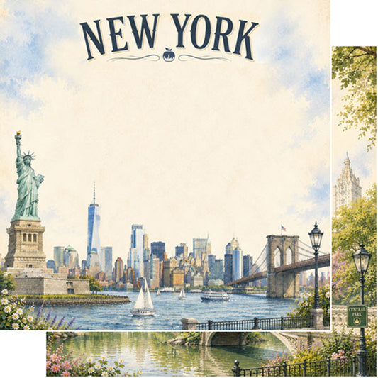 New York, NY City Postcard DS Paper - Scrapbook Customs