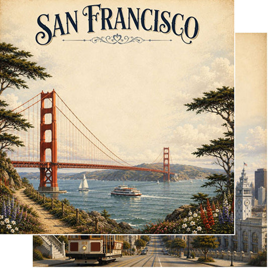 San Francisco, CA City Postcard DS Paper - Scrapbook Customs