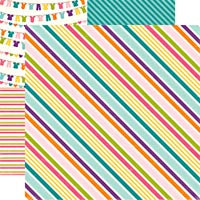 Suzy Stripe Double-Sided Cardstock Paper/Little Girl Collection - Echo Park image 1