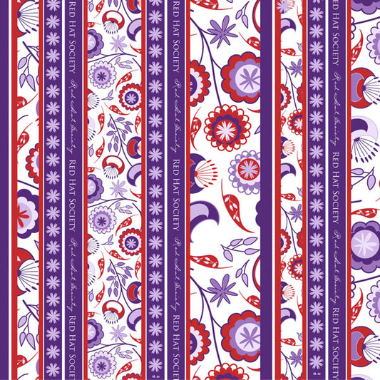 Red Hatter Stripe and Floral - Scrapbook Customs image 0