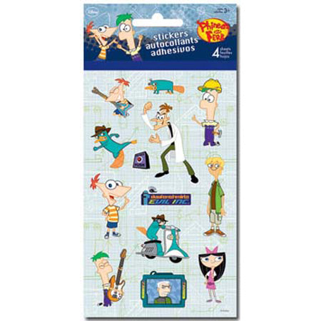 Phineas &amp; Ferb (4 sheets) Stickers, Sandylion image 0