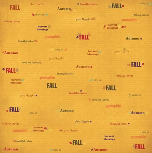 Fall Leaves Words 12 x 12 Paper - Carolees Creation/Adornit image 0