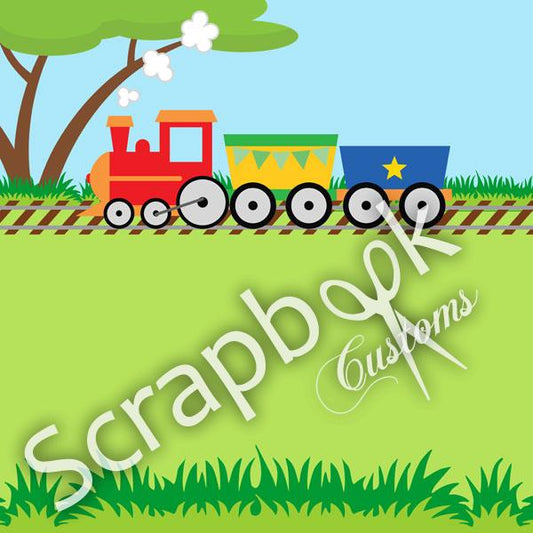 Kiddie Train Paper - Scrapbook Customs image 0