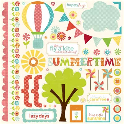 Sweet Summertime 12 x 12 Element Sticker Sheet  - Echo Park image 0
