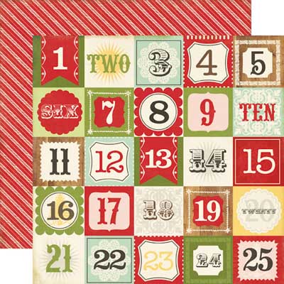 Christmas Countdown Double-Sided Cardstock Paper/This &amp; That Christmas Collection - Echo Park image 0