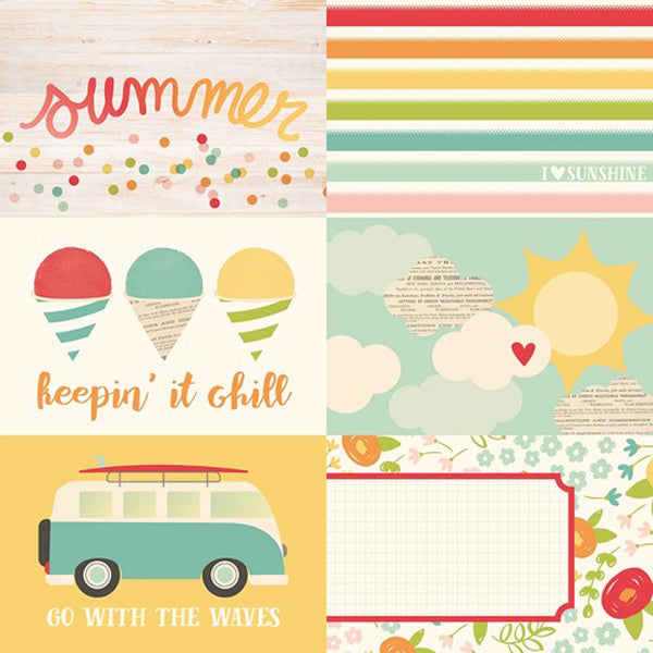 Summer Days 4 x 6 Horizontal Elements Paper - Simple Stories image 1