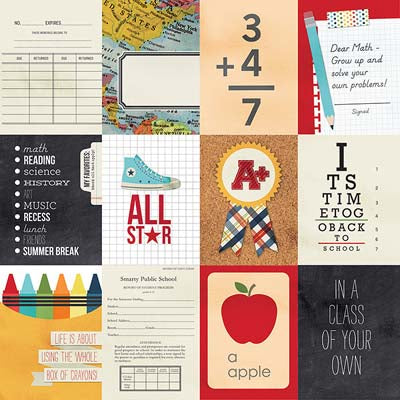 3x4 Journaling Cards 12x12 Paper/Smarty Pants Collection/Simple Stories image 0