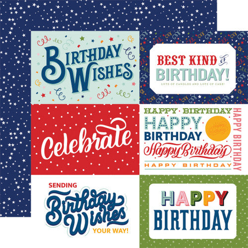 Birthday Salutations 6x4 Journaling Cards Paper - Echo Paek