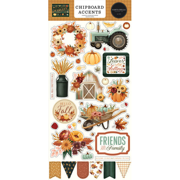 Harvest 6x13 Chipboard Accents - Carta Bella
