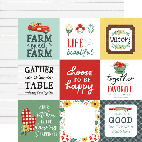 4x4 Journaling Cards Paper/Sunflower Market - Carta Bella