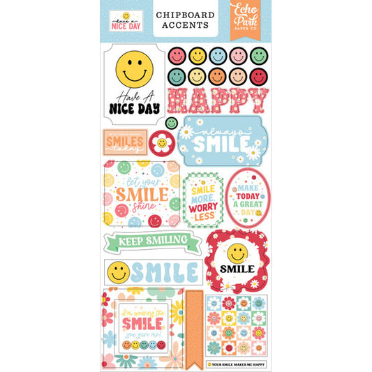 Have A Nice Day 6x13 Chipboard Accents - Echo Park