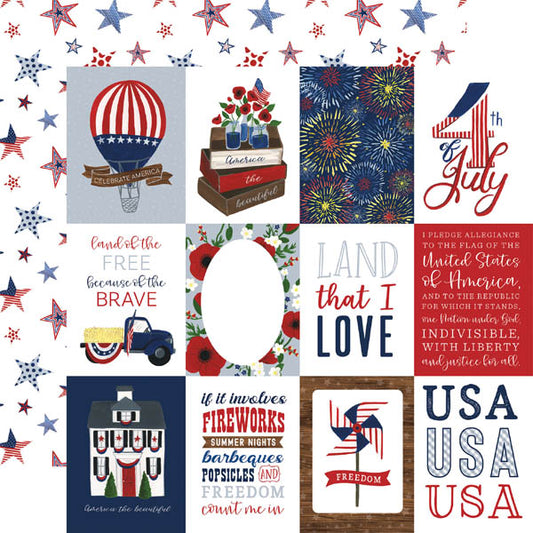 America the Beautiful 3x4 Journaling Cards - Echo Park image 0