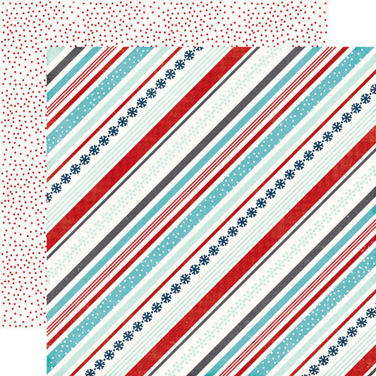 Snowy Stripes Paper - Echo Park image 0